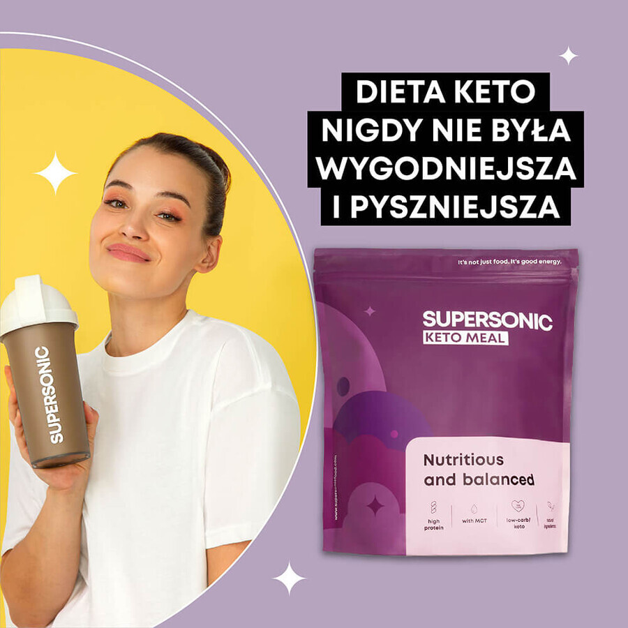 Supersonic Keto Maaltijd, romige chocoladesmaak, 800 g + shaker, 700 ml gratis