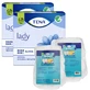 Tena Lady Set, Spezialbinden, Super, 2 x 30 Stück + ProSkin Pants Saugfähige Slipeinlagen, Größe M und L, 2 Proben