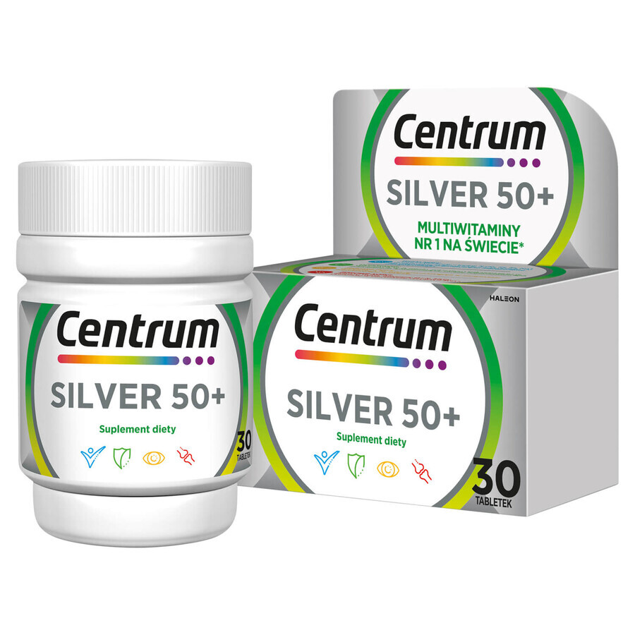 Centrum Silver 50+ kit, 2 x 30 tabletten + Corega, gratis cosmetisch reistasje