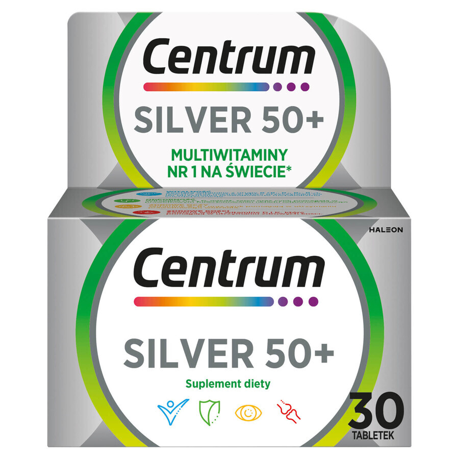 Centrum Silver 50+ kit, 2 x 30 tabletten + Corega, gratis cosmetisch reistasje