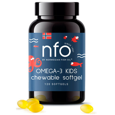 NFO Omega-3 Kids, from 4 years, tutti frutti flavor, 120 chewable capsules