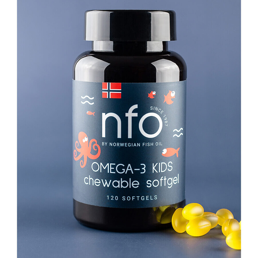 NFO Omega-3 Kids, from 4 years, tutti frutti flavor, 120 chewable capsules