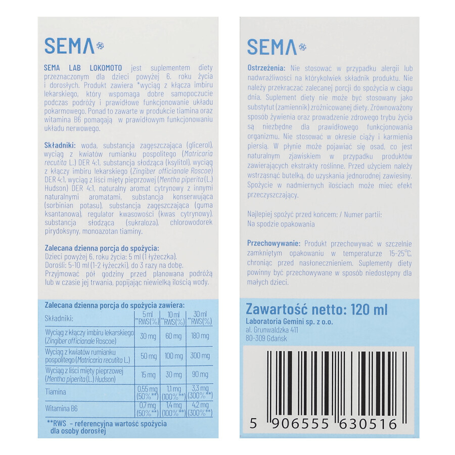 SEMA Lab, LokoMoto, 120 ml ENVASE DEFECTUOSO