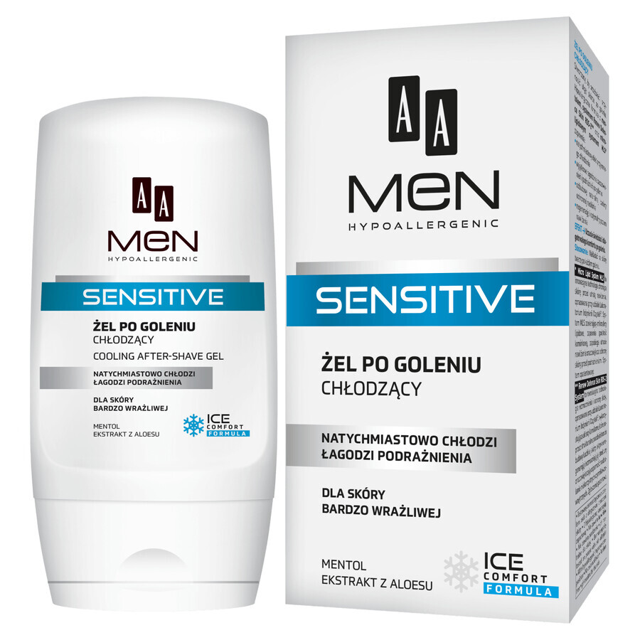 AA Men Sensitive, verkoelende aftershavegel voor de zeer gevoelige huid, 100 ml