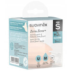 Suavinex Zero Zero, Flaschensauger, Silikon, Antikolik, mittlerer Durchfluss, Größe M, ab 3 Monaten, 2 Stück