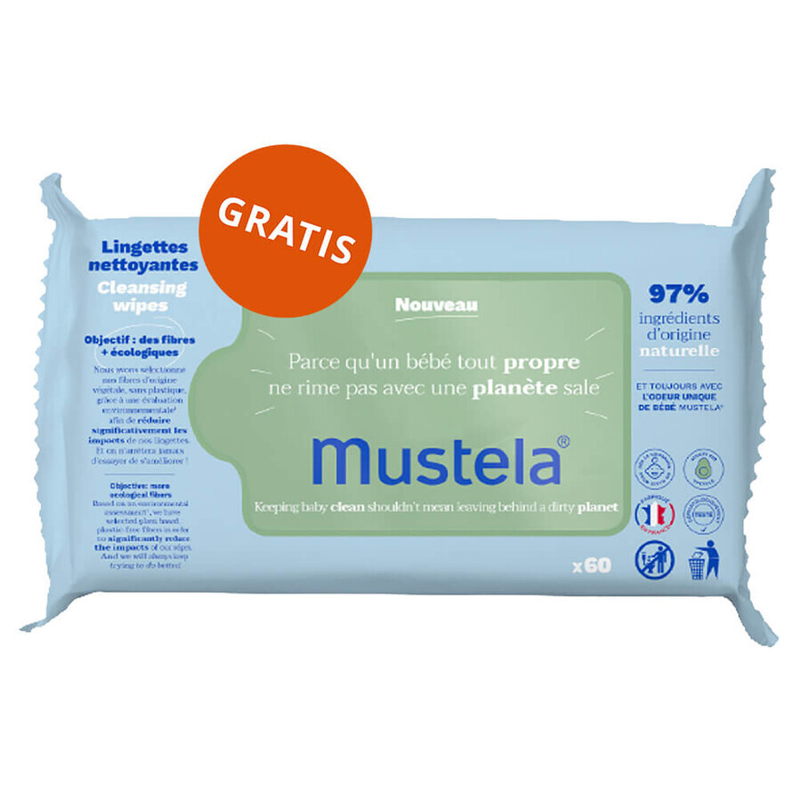 Set Bebilon Advance Pronutra 5 Junior, voedzame melkvoeding voor peuters, 2 x 1000 g + Mustela vochtige doekjes, 60 stuks gratis