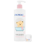 Linomag Emolients, loción de baño para bebés y niños a partir de 7 meses, 400 ml + crema protectora, 15 ml gratis