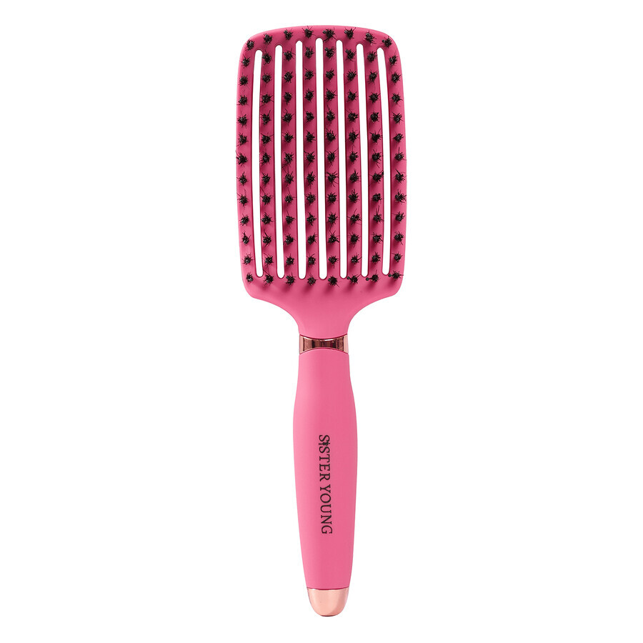 Sister Young, cepillo de pelo natural, Ovia Fucsia, 1 ud.