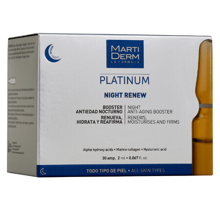 MartiDerm Platinum Night Renew, anti-ageing night boost, 2 ml x 30 ampoules