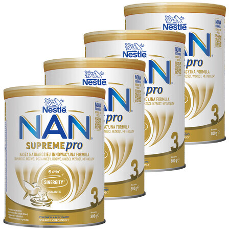 Set Nestle NAN Supremepro 3 HMO, follow-on milk for babies over 1 year, 4 x 800 g