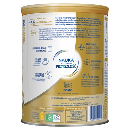 Zestaw Nestle NAN Supremepro 3 HMO, mleko następne dla niemowląt po 1 roku, 4 x 800 g: ceny i cechy