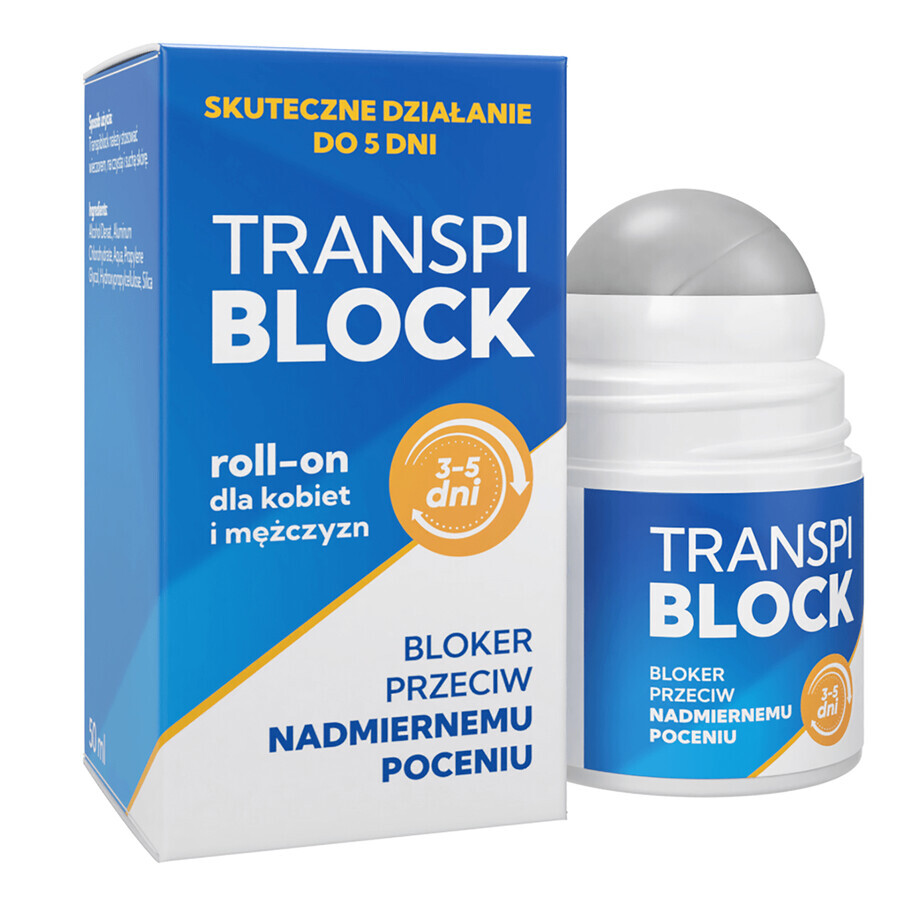 Transpiblock, anti-transpirant blocker, roller, 50 ml