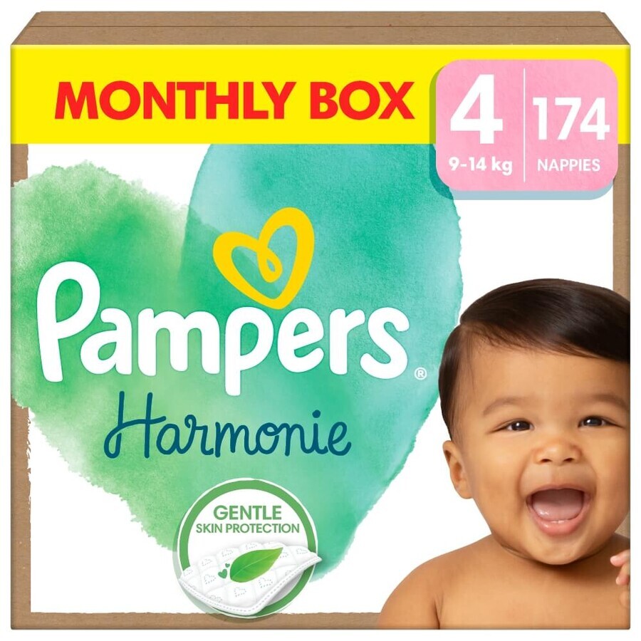 Pampers Harmonie, Windeln, Größe 4, 9-14 kg, 174 Stück