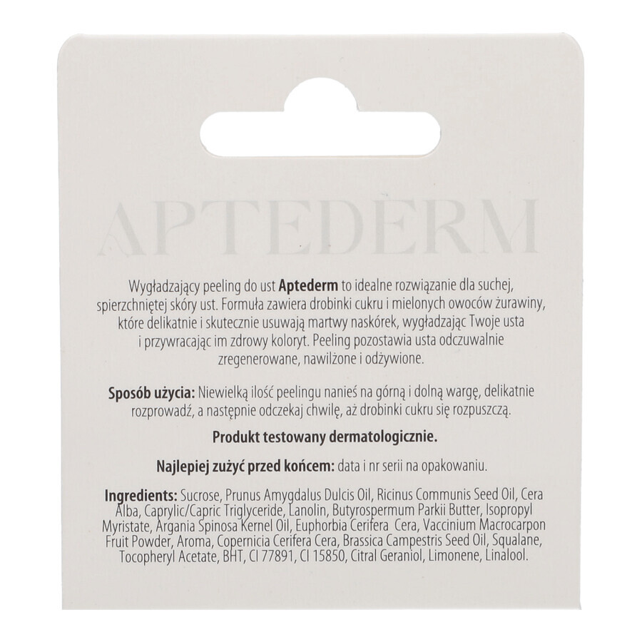 Aptederm, exfoliërende gladmakende lipscrub, 4.8 g