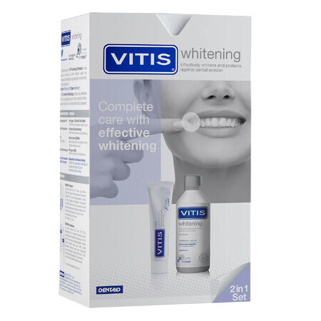 Vitis Whitening Kit, mouthwash 500 ml + toothpaste 100 ml