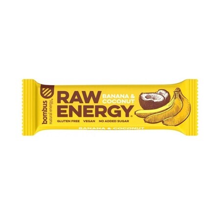 Protein bar with banana and coconut, 50 gr, Raw Energy