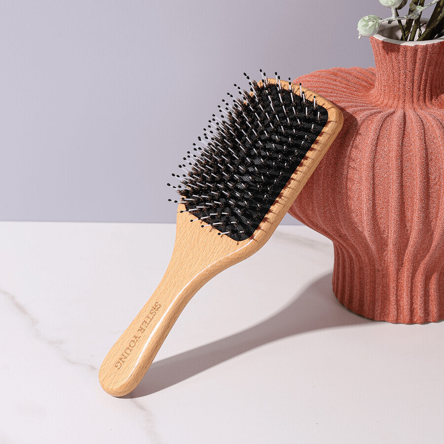 Sister Young Vera, wooden hairbrush with boar bristles, 1 pc