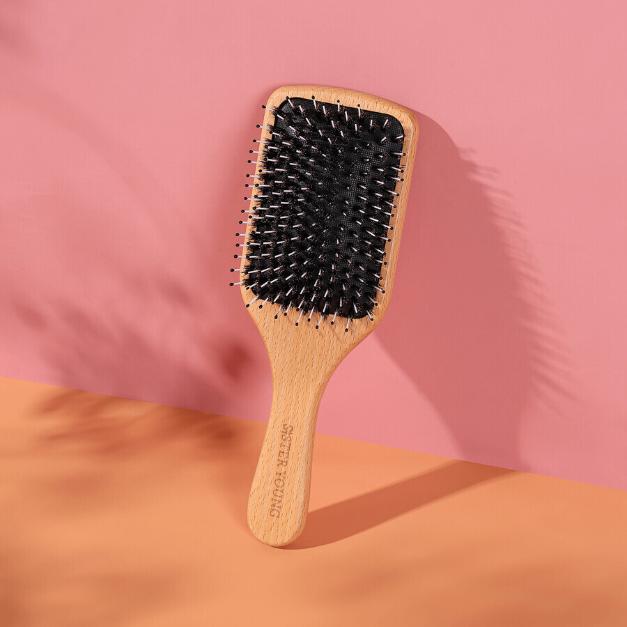 Sister Young Vera, wooden hairbrush with boar bristles, 1 pc