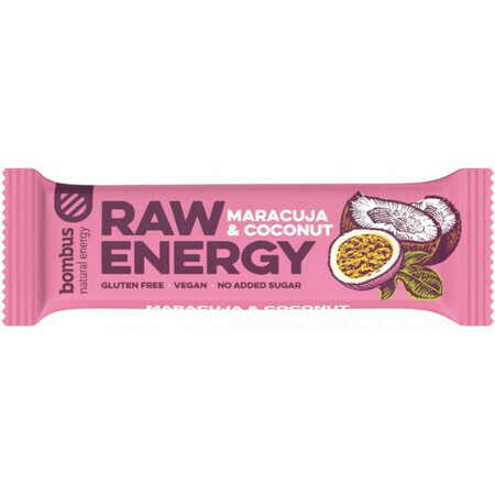 Passion fruit and coconut protein bar, 50 g, Raw Energy