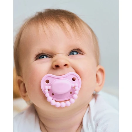Luu Kids, smoczek uspokajający, pozycjonujący, silikonowy, Pink A Boo, 0-3 miesiące, 1 sztuka: ceny i cechy