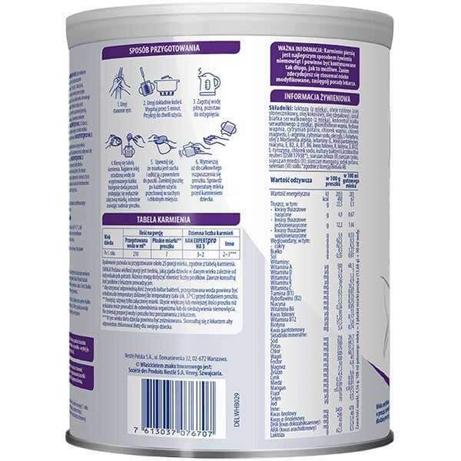 Nestle NAN Expertpro HA 3, modified milk for children over 1 year, 4 x 800 g