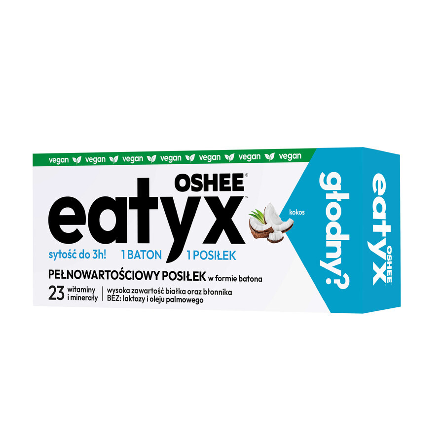 OSHEE Eatyx, baton de masă, vegan, nucă de cocos, 60 g