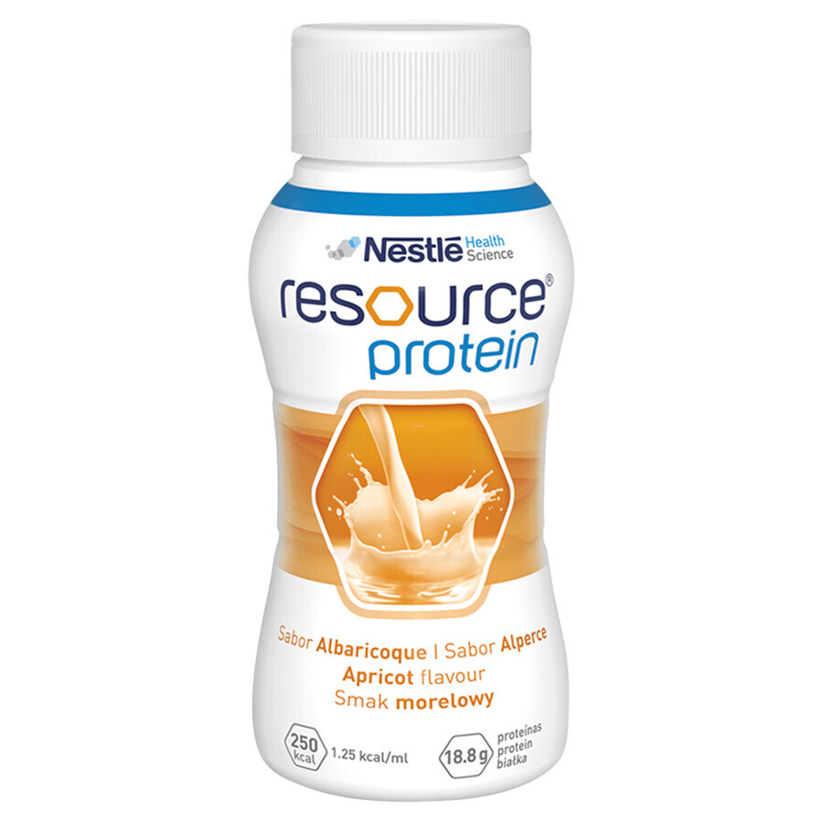 Resource Protein, nutritional supplement, apricot flavor, 4 x 200 ml