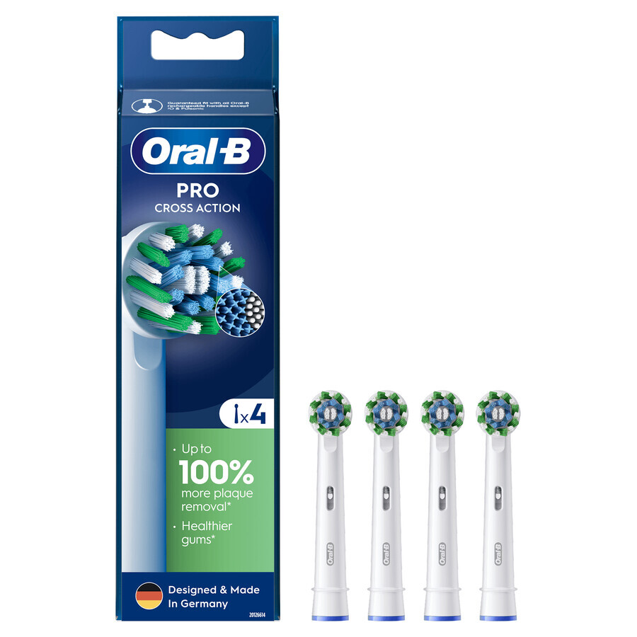 Oral-B Pro Cross Action, vervangende opzetborstels voor Clean Maximiser elektrische tandenborstel, 4 stuks