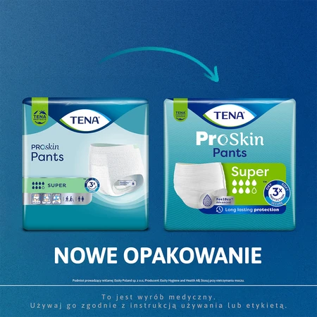 Tena Pants Proskin, absorberende slip, maat L, 100-135 cm, Super, 12 stuks