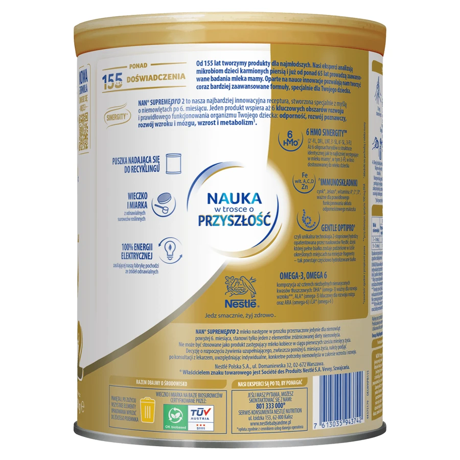 Set Nestle NAN Supremepro 2 HMO, follow-on milk for babies over 6 months, 4 x 800 g