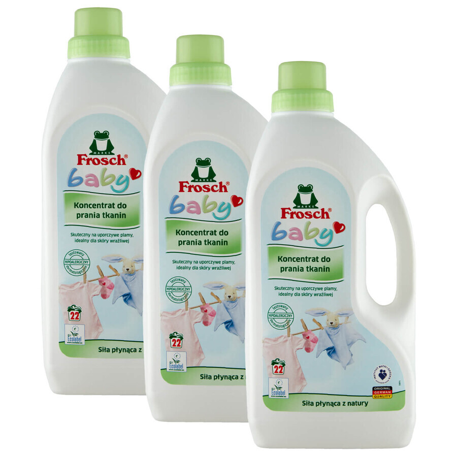 Frosch Babyset, geconcentreerd babywasmiddel, 3 x 1500 ml