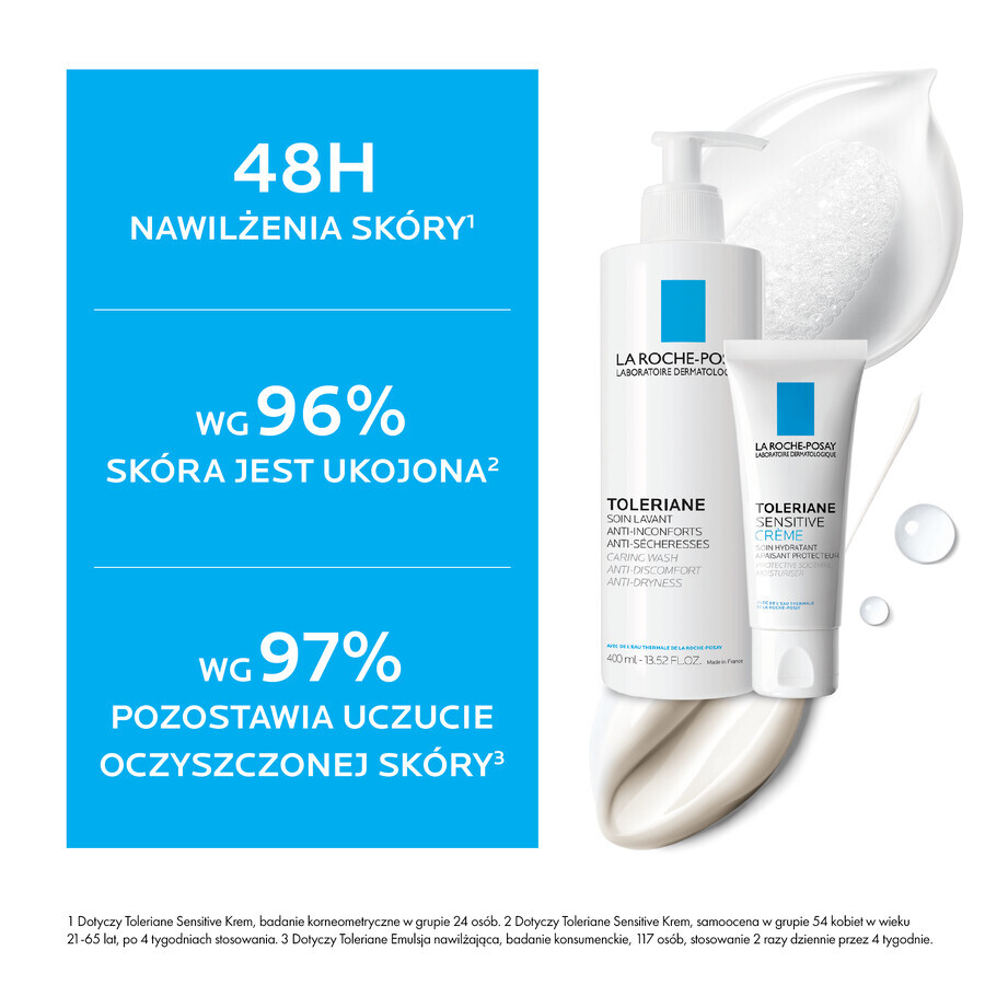 Set La Roche-Posay Toleriane, sanfte Reinigungsemulsion für die empfindliche Gesichtshaut, 400 ml + Sensitive Feuchtigkeitscreme, 40 ml