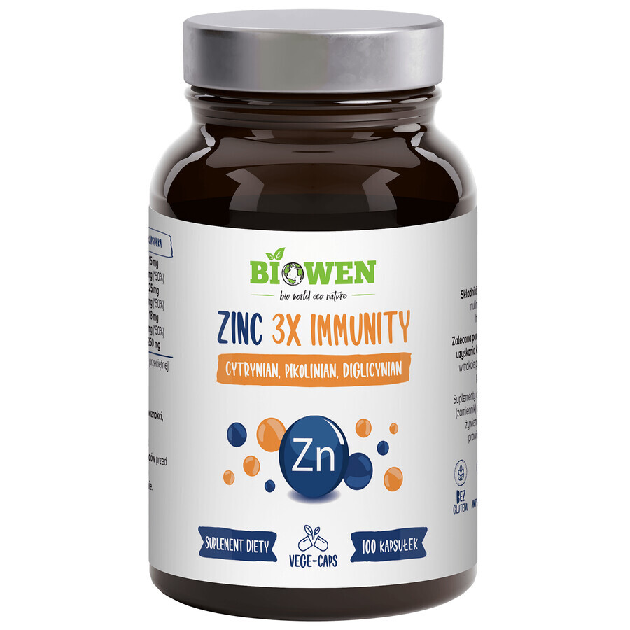 Biowen Zinc 3x Imunitate, 100 capsule