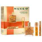 Nuxe Glow Huile Prodigieuse Or set, aceite roll-on, 8 ml + aceite labial, 10 ml + aceite seco, 50 ml