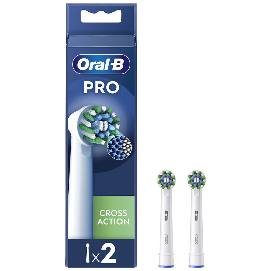 Oral-B Pro Cross Action, vervangende opzetborstels voor Clean Maximiser elektrische tandenborstel, 2 stuks