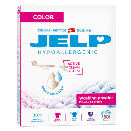 Jelp Hypoallergeen waspoeder, kleur, 3 kg VERONTREINIGDE VERPAKKING