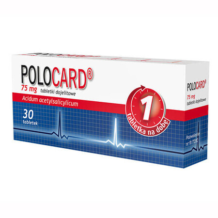 Polocard 75 mg, 30 enteral tablets