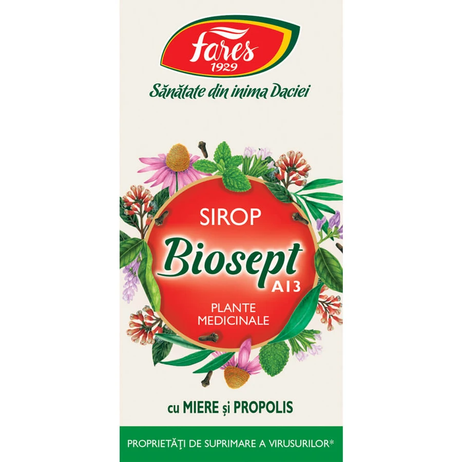 Sciroppo miele, vitamina C e propoli Biosept, A13, 100 ml, Fares