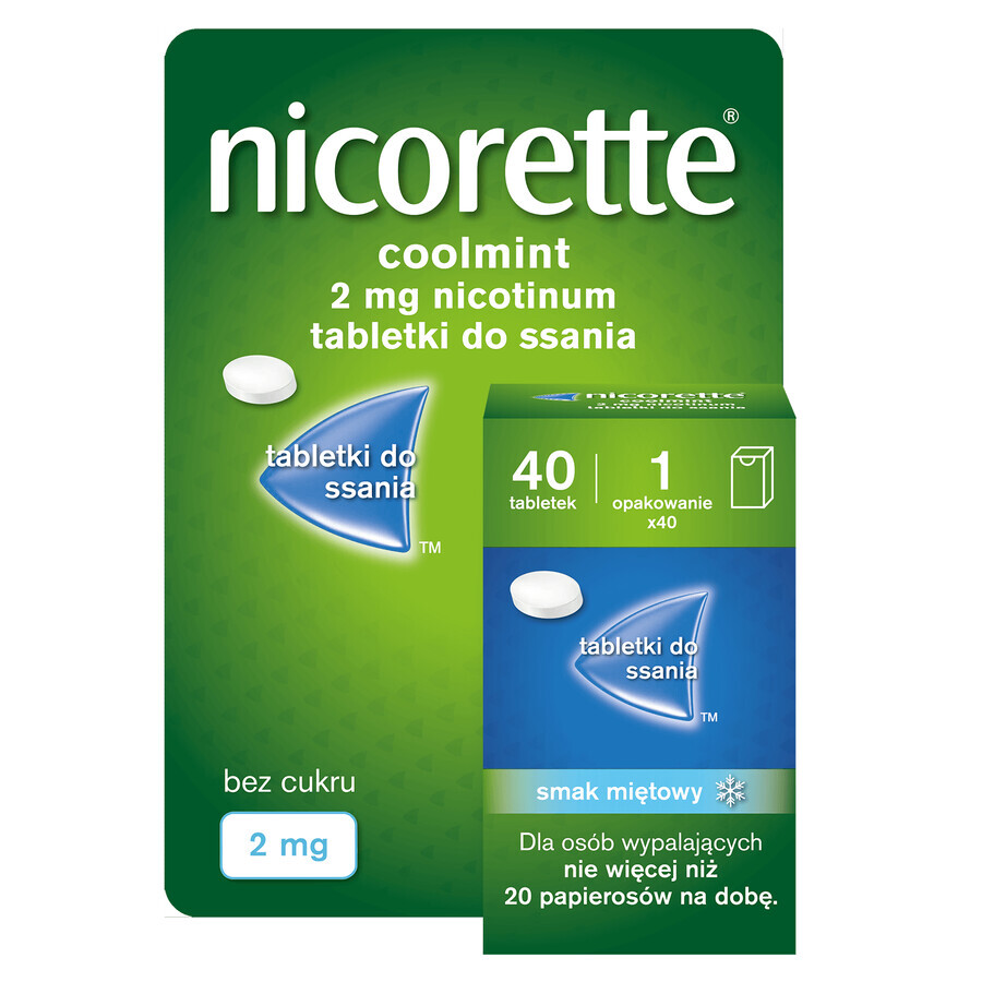 Nicorette Coolmint 2 mg, 40 tabletten