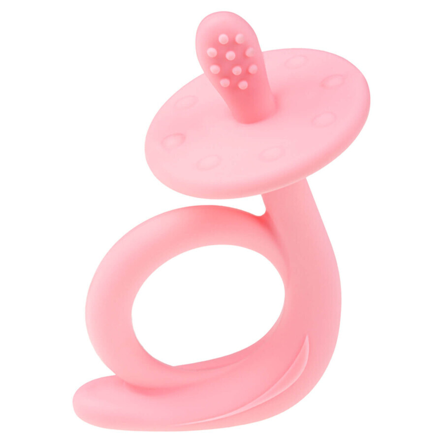 AKUKU, silicone teether, pink snail, A0115, from birth, 1 pc