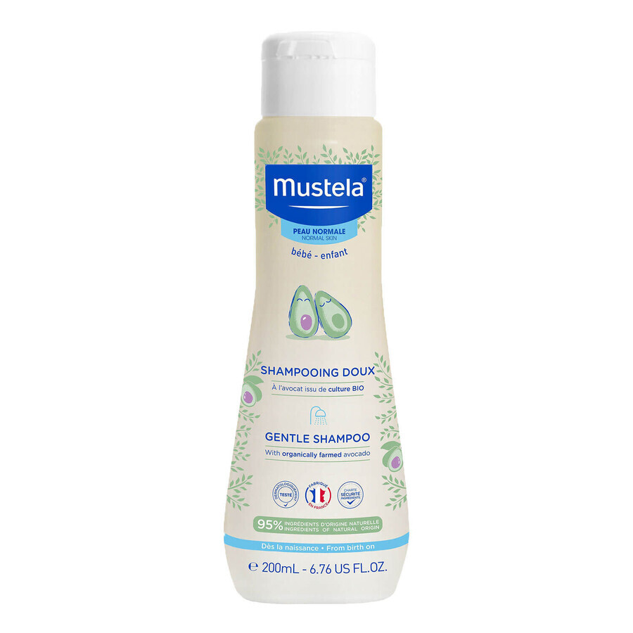 Set Mustela Bebe Enfant Hydra Bebe, lapte de corp, de la naștere, 750 ml + șampon pentru copii, din prima zi, 200 ml + scutec bambus gratuit