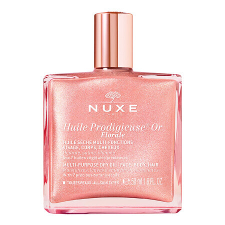 Nuxe Huile Prodigieuse Florale, droge olie met goudkleurige deeltjes voor lichaam, gezicht en haar, 50 ml