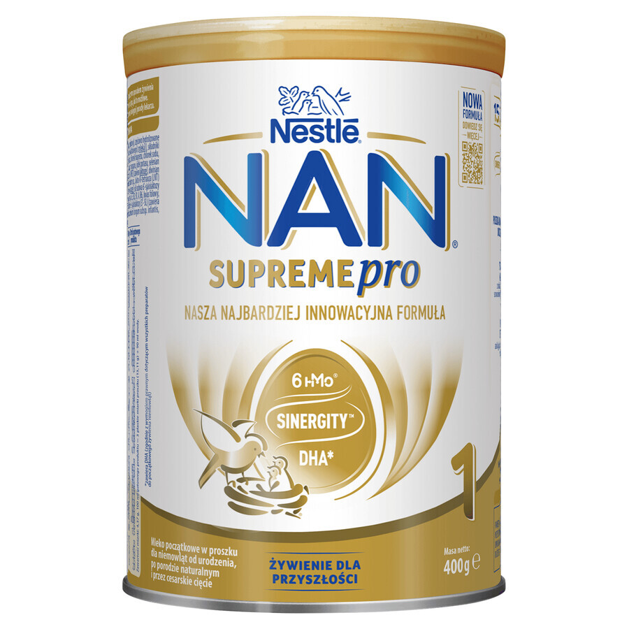 Nestle NAN Supremepro 1 HMO, Milch für Säuglinge ab Geburt, 400 g