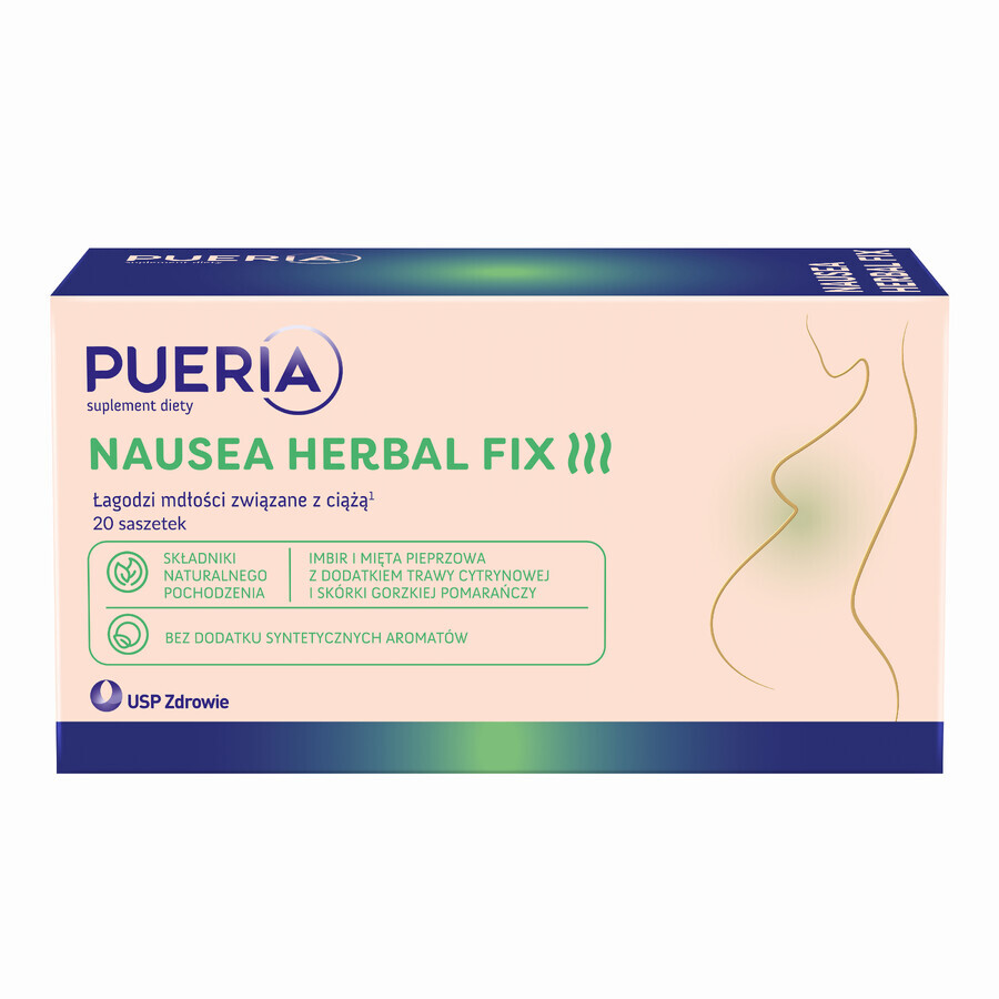 Pueria Nausea Herbal Nausea Fix, 20 sachets