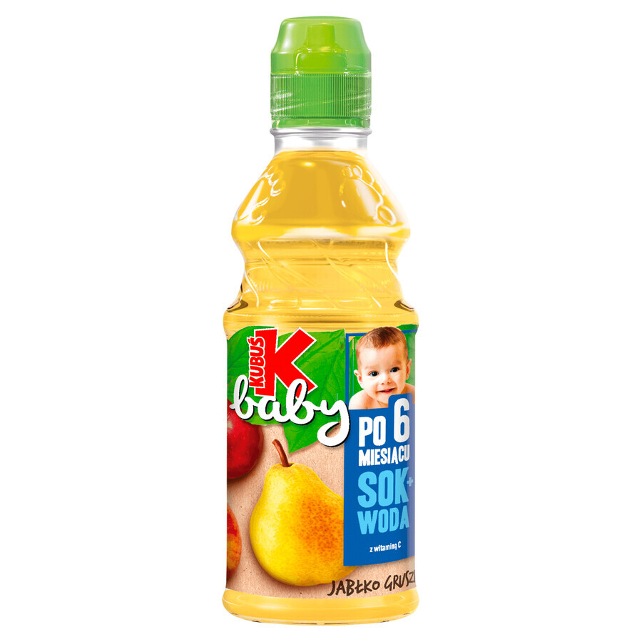 Kubuś Zumo de Bebé + Agua, manzana, pera, después de 6 meses, 300 ml