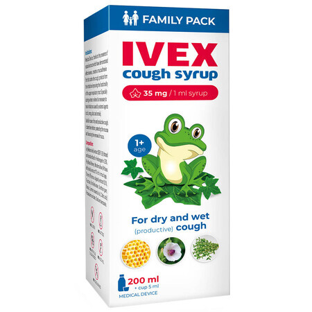 Ivex, Sirup für trockenen und feuchten Husten ab 1 Jahr, 200 ml