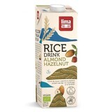 Biologische plantaardige rijstdrank met amandelen en hazelnoten, 1 liter, Lima