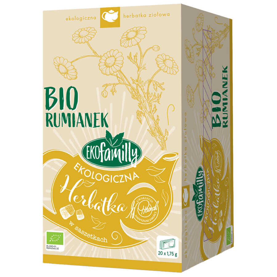 EkoFamily Bio Kamille, Bio-Kräutertee, 1,75 g x 20 Säckchen