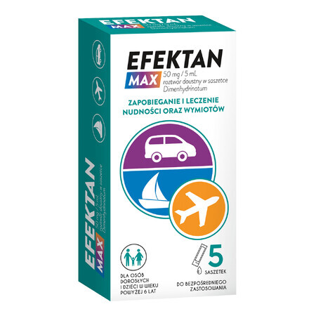 Efektan Max 50 mg/5 ml, oral solution, 5 sachets