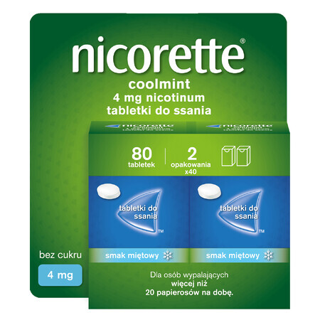 Nicorette Coolmint 4 mg, 80 comprimés